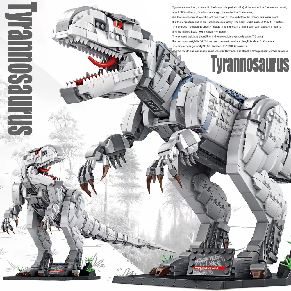 

BZDA Dinosaur Indominus Rex Building Blocks Jurassic Park Tyrannosaurus Rex Dinosaur World Model Bricks For Birthday Gifts