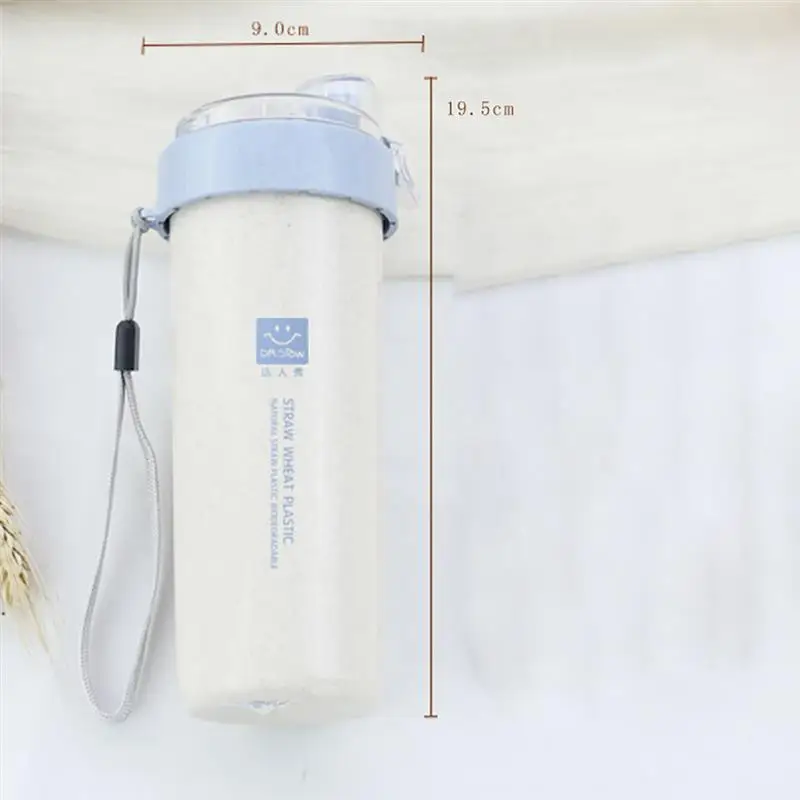 Экологичная непротекающая бутылка для воды из пшеницы питья с откидной крышкой