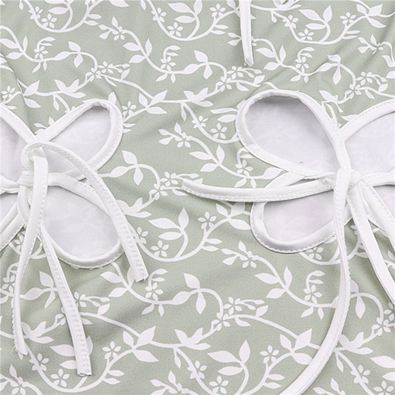 

Sexy Women's T-shirt Round Neck Hollow Out Bowknot Lace-up Slim Floral Tops Womens Clothing Ladies Shirt Spring Autumn Clothes