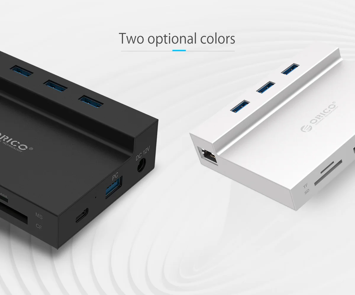ORICO Мульти USB 3,0 концентратор для RJ45 SD/TF/ms/CF Тип C адаптер OTG сплиттер Поддержка BC1.2 Зарядка для компьютера ноутбука аксессуары