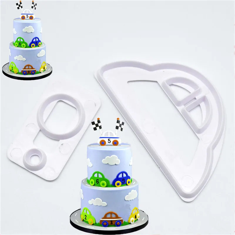 2 шт./компл. автомобиль пресс-формы Fondant (сахарная) тиснением в виде торта шаблон