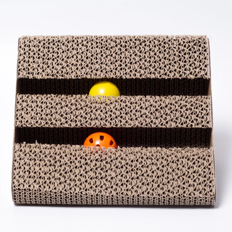 Кошечка в форме клина гофрированный картон натуральный Кот Когтеточка вырезы