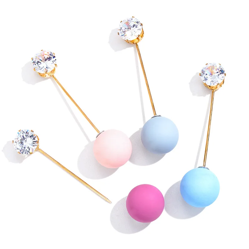 Новая корейская модная длинная брошь с жемчугом Стразы булавка для лацкана