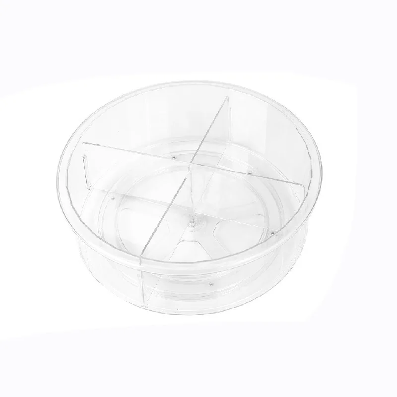 

2Pcs Kitchen Storage Rack Round 360 Desktop Rotating Rack Seasoning Bottle Cosmetic Storage Tray