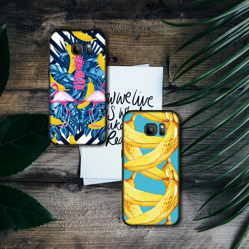 Чехлы для samsung S8 S9 S10 Plus &quotфламинго&quot банан ананас бумага заметок в форме фруктов