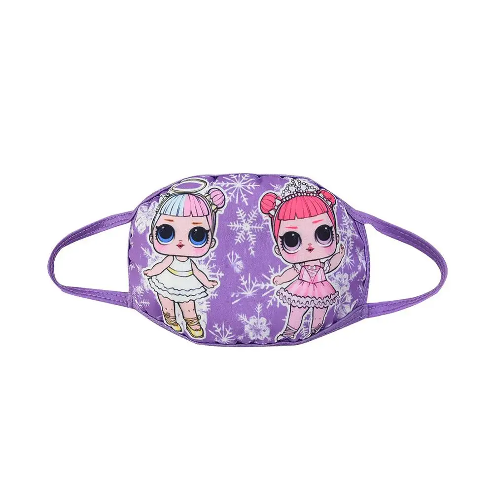 Многоразовые Мультяшные маски L.O.L для девочек лица из хлопка с куклой-сюрпризом