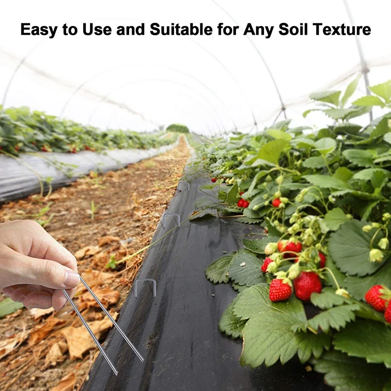 

6 Inch Galvanized Landscape Staples 200 Pcs Garden Stakes Heavy-Duty Sod Pins Anti-Rust Fence Stakes for Weeds Barrier