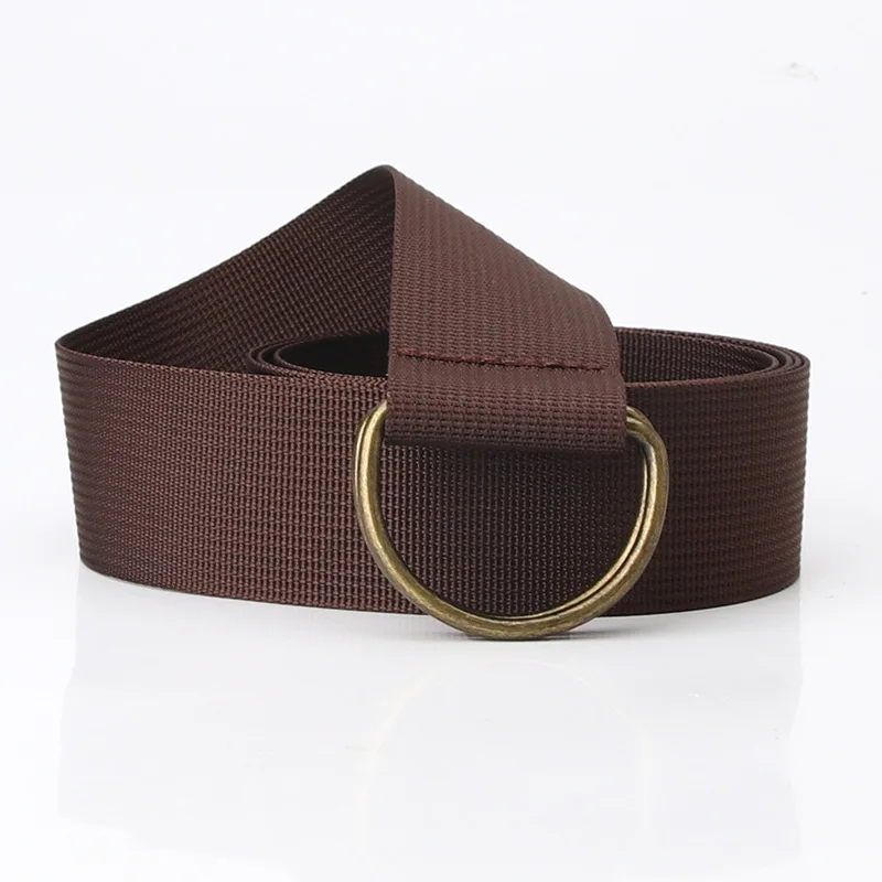 

Canvas Nylon Women's Belt Female Fashion D-shape Double Ring Buckle Belts For Women Strap Webbing Ladies Canvas Unisex Waistband