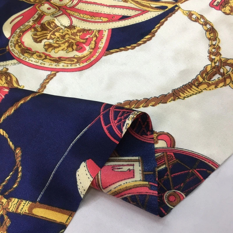 Дешевая винтажная атласная ткань с принтом атласное платье для шарф шитьем L19 |