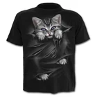 Футболка Мужскаяженская с 3D принтом кота, Повседневная модная рубашка с коротким рукавом и круглым вырезом, высокое качество