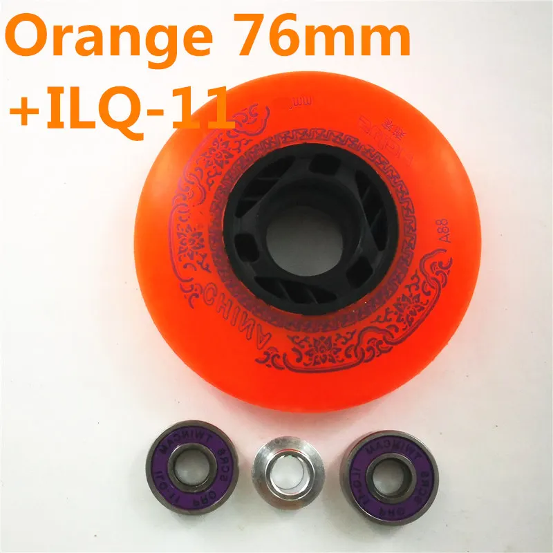 Orange 76mm ILQ11 4 шт./партия 88A скользящие роликовые коньки колеса для Ролики SEBA hv High WFSC KSJ для Powerslide для RB раздвижные тормозные Дрифт колеса - Цвет: Orange 76mm ILQ11