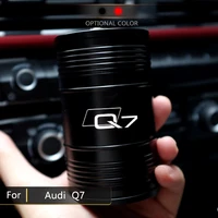 suitable for audi q7 car logo aluminum alloy ashtray portable car ash rack with rotating cover