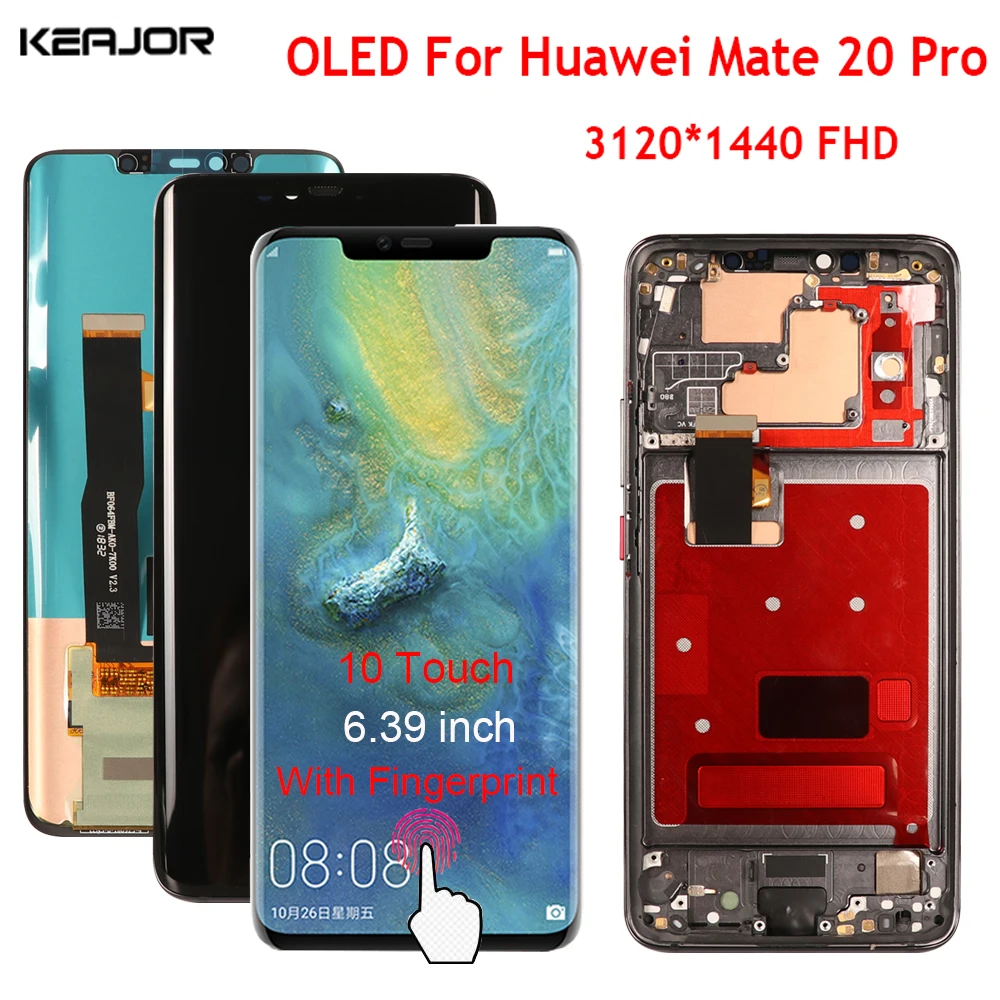 ЖК дисплей для Huawei Mate 20 Pro оригинальный OLED с сенсорным экраном 2 к сменный