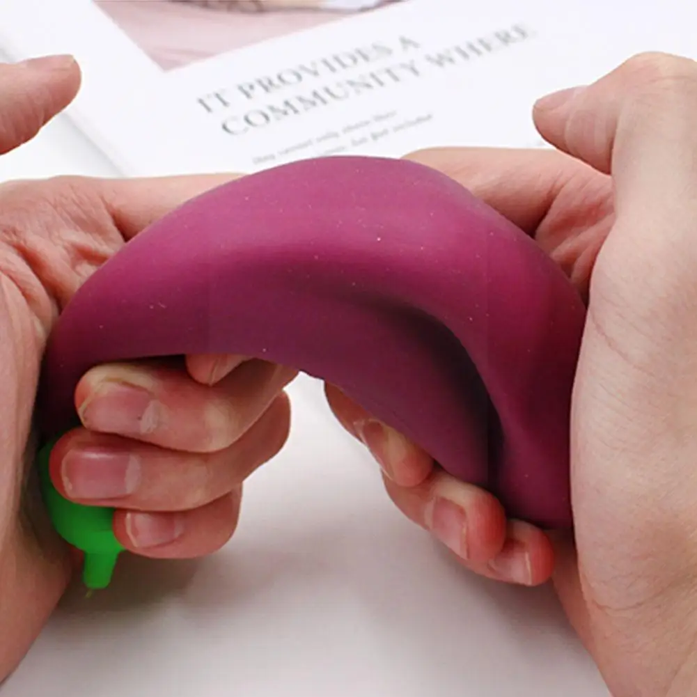 

Strange eggplant decompression toy memory sand eggplant toy toy toy vent fruit toy fun squeeze inflatable simulation H9U0