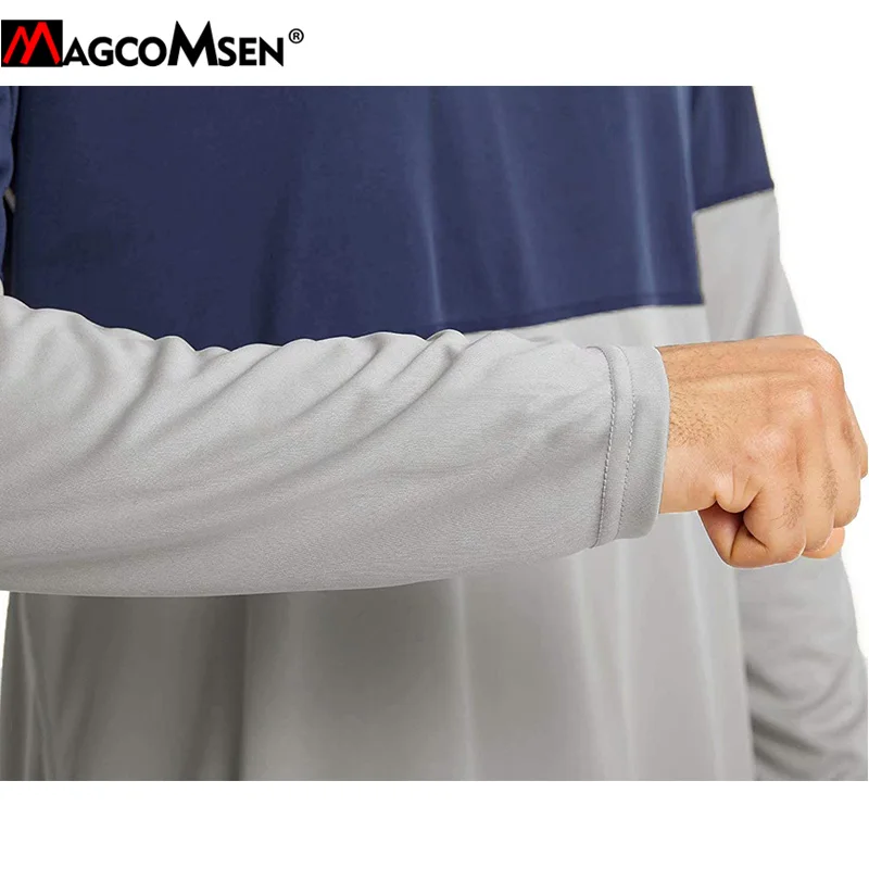 Мужская футболка MAGCOMSEN с защитой от УФ-лучей капюшоном UPF 50 + Пляжная