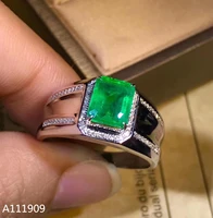 kjjeaxcmy boutique jewelry 925 sterling silver inlaid natural emerald ring support detection generous