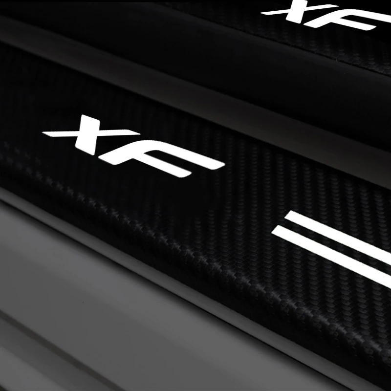 4PCS For Jaguar XF X250 X260 2018 2019 2020 2021 2008 2009 2010 2011 2012 Car Door Sill Scuff Plate Decor Carbon Fiber Stickers - купить по