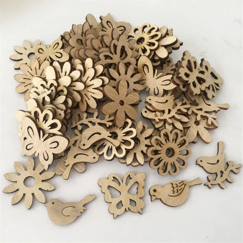 50/100 шт. DIY Плетеный абажур из натурального дерева чип Рождественская елка висячие украшения кулон подарки для детей Снеговик Форма Рождество украшения для дома