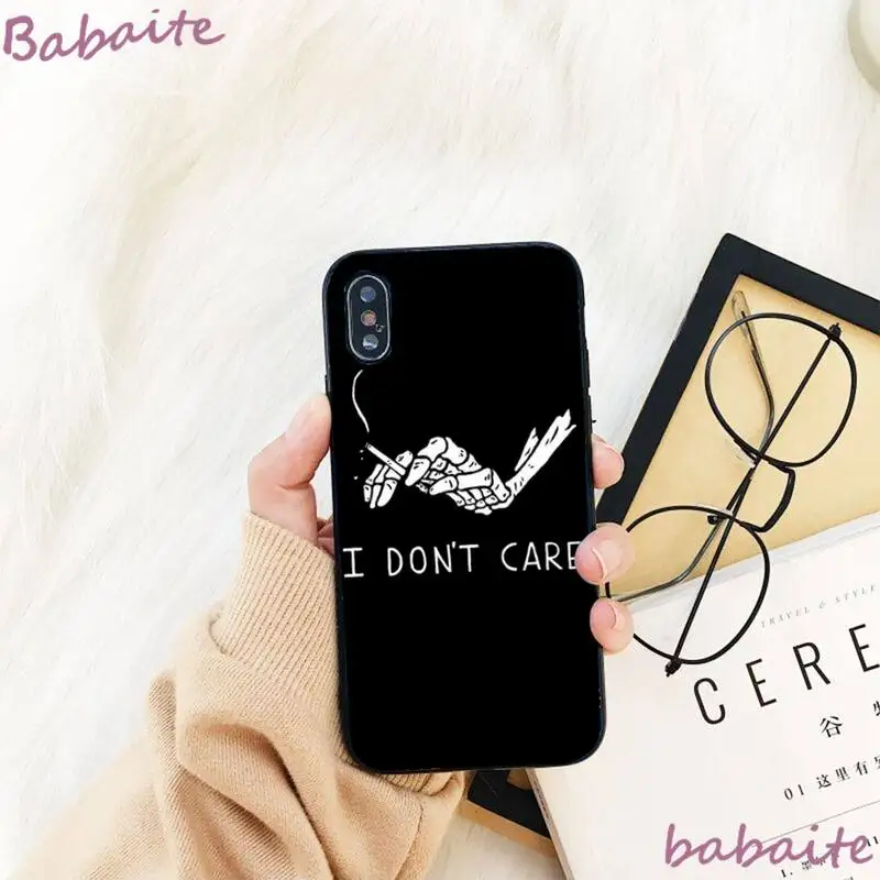 

Babaite Funny skeleton skull smokes Phone Cover For iPhone 8 7 6 6S Plus X XS MAX 5 5S SE XR 11 11pro promax 12 12Pro Promax