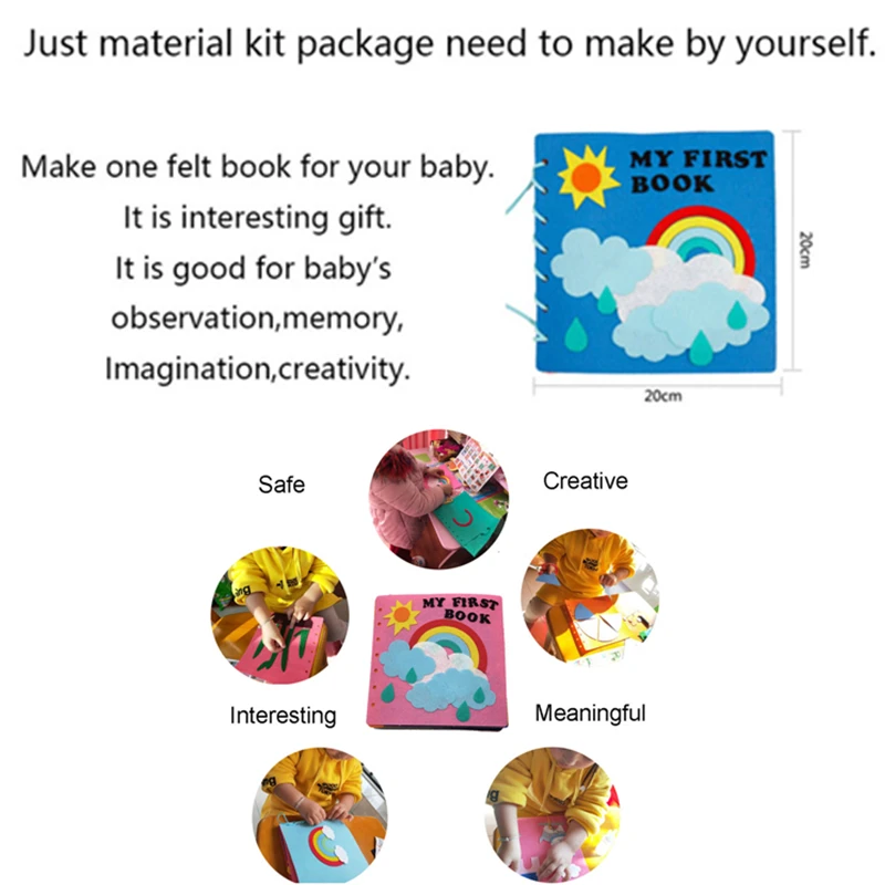 2 стиля войлочной книги ручная работа рисунок книжка Монтессори раннее
