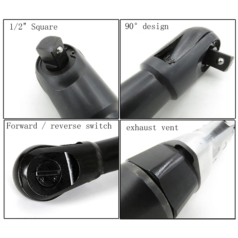 

1 / 2" Pneumatic Ratchet Wrench Air Ratchet Wrench Spanners Metal Auto Repair Hand Held Tools for M10/M13 Pneumatic Tools