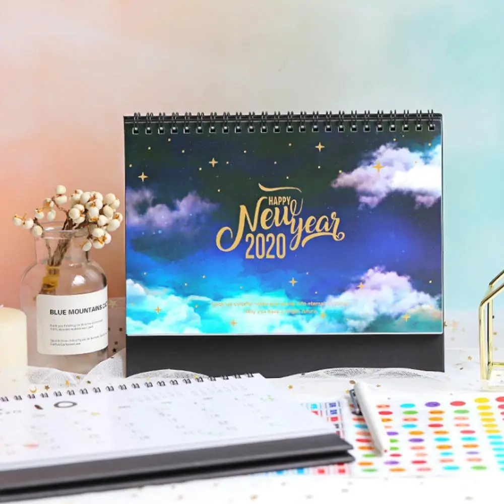 2020 мечтательная красочная настольная стоящая рулонная бумага календарь Памятка