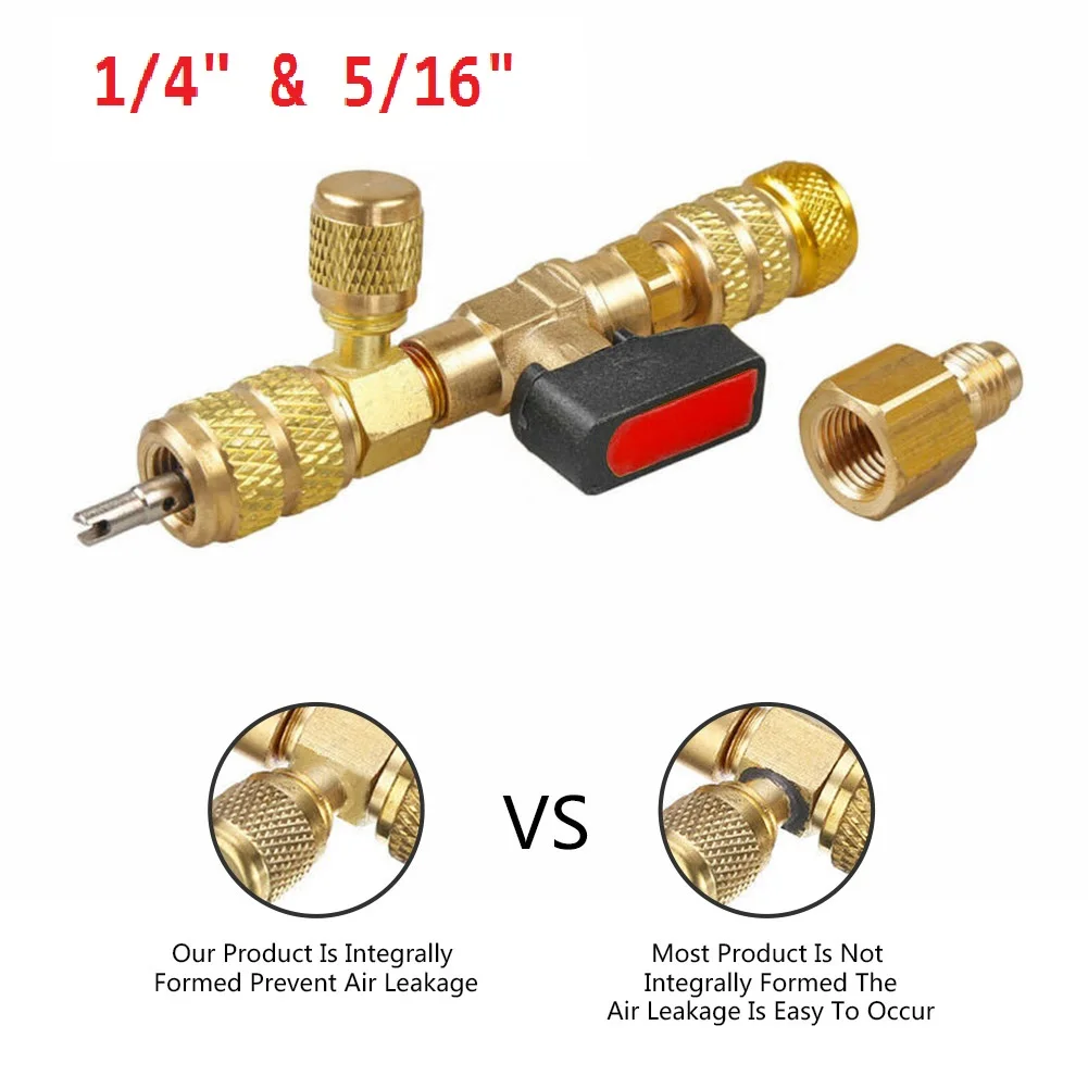 

HVAC AC Valve Core Remover Dual Size 5/16" Inch 1/4" Inch Port Installer Tool For Car Automobile
