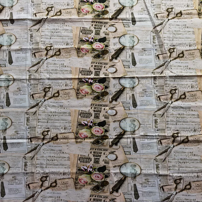 Газета музыкальная нота Роза 100% хлопок ткань для девочек одежда домашний