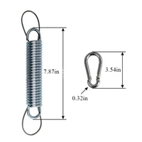 finewe custom large heavy duty tension spring with safety wire and two carabiner