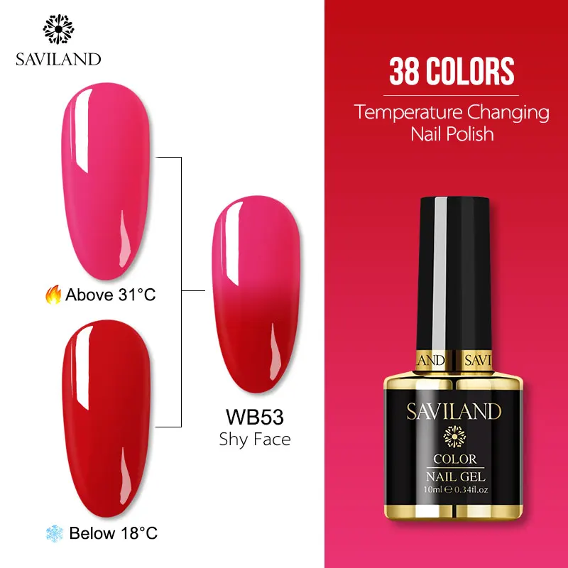 10ml WB53 Saviland 15 мл Хамелеон цвета УФ Гель-лак для ногтей изменение температуры Цвет гель лак термо Полупостоянный Лаки лак для ногтей - Цвет: 10ml WB53