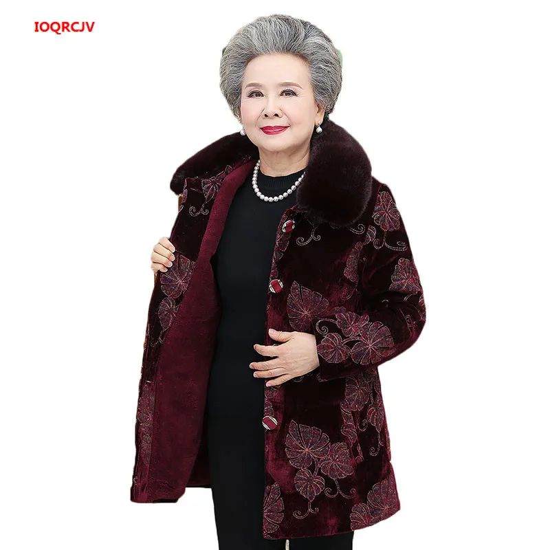 2020 зимняя куртка для пожилых женщин пальто размера плюс 5XL людей Вельветовая