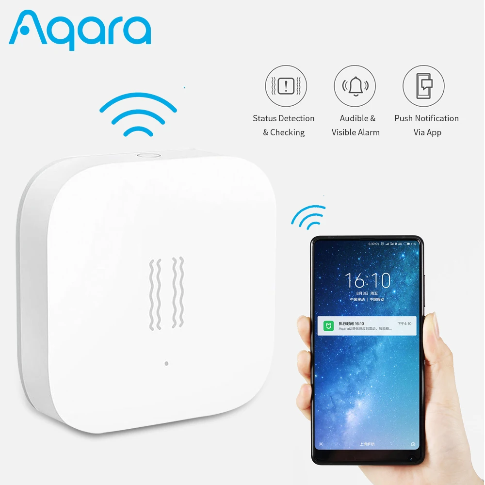 Умный датчик движения Aqara ZigBee Gateway вибрации для умного дома управление через