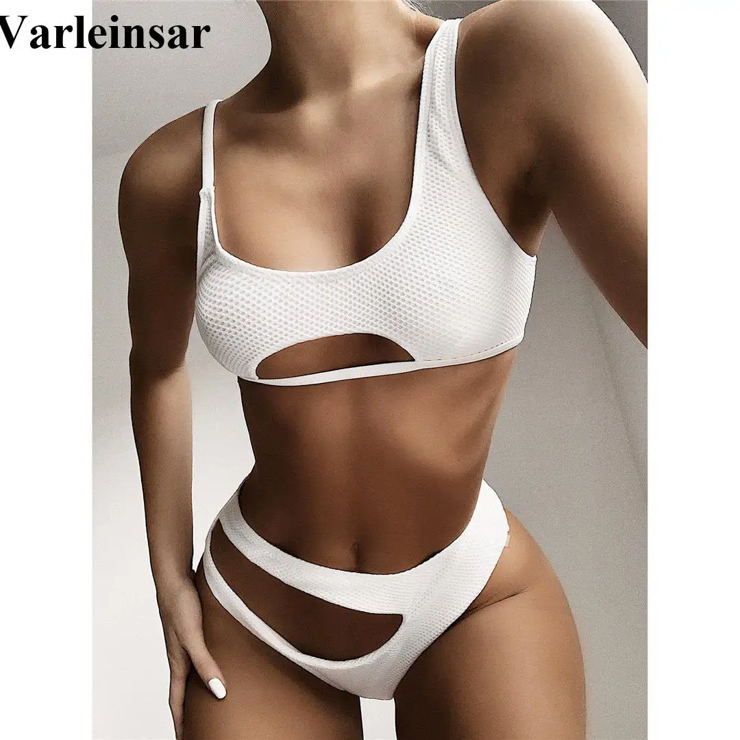 Пикантное неоновое розовое бикини со средней талией женская одежда для плавания