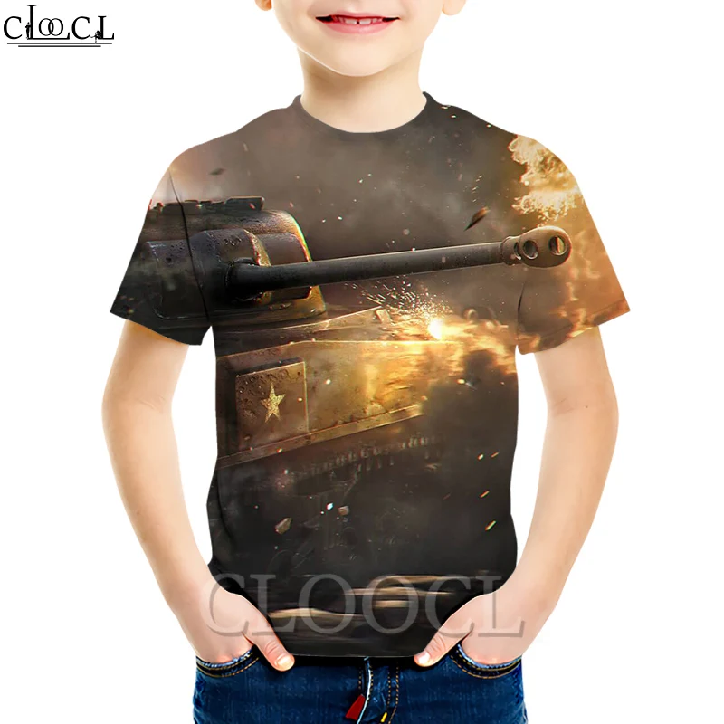 CLOOCL/Детская футболка с изображением игры World of Tanks футболки короткими рукавами и 3D