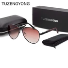 TUZENGYONG 2021 классические поляризационные мужские солнцезащитные очки в форме пилота, оправа из сплава + резиновые дужки, солнцезащитные очки для вождения