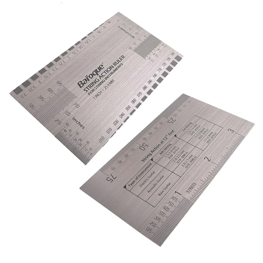 

Guitar String Pitch Scale Measuring Ruler String Action Measuring Tool For Guitar Bass Electric Stainless Steel Guitar Parts