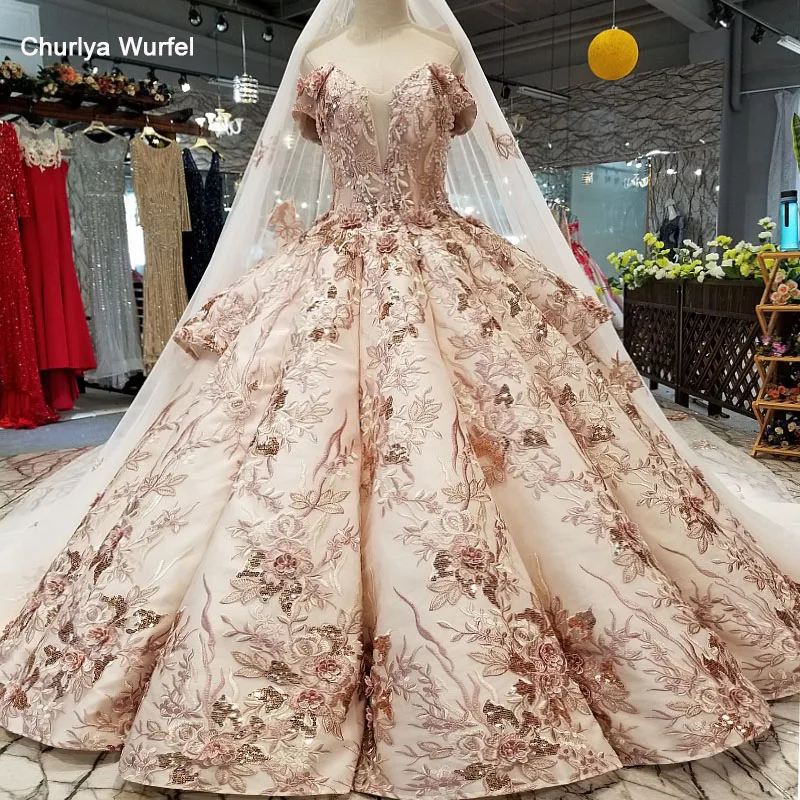 LS46548 платье люксРоскошные специальные Дубай торжественное платье Милая с плеча свадебное платье с длинной накидкой реальная цена сделано в Китае завода