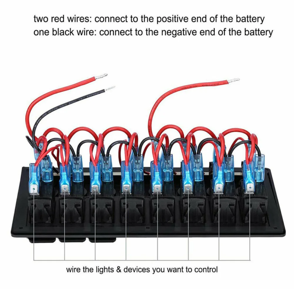 DC 12 24 в ON OF 3 Pin 8Gang Waterproof LED Marine Boat Car Rocker Switch Panel Electric + автоматический