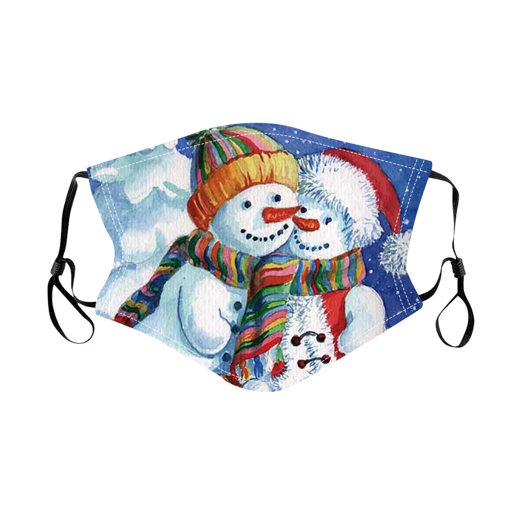 Моющиеся тканевые маски 5 штук Рождественский Санта-Клаус 3d принт аниме рот