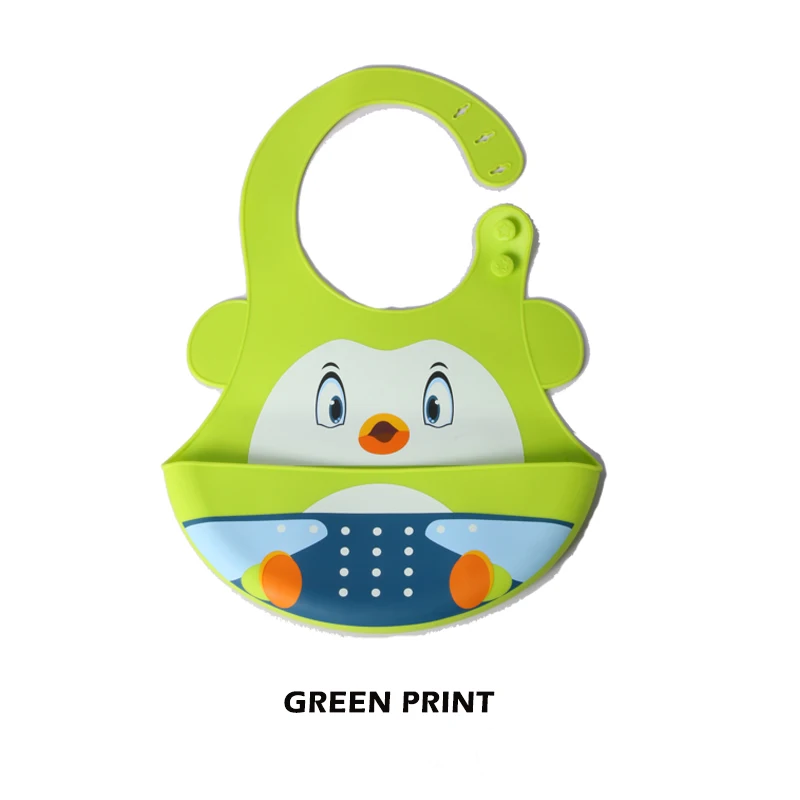 Силиконовые детские нагрудники водонепроницаемые кармашек для риса с принтом