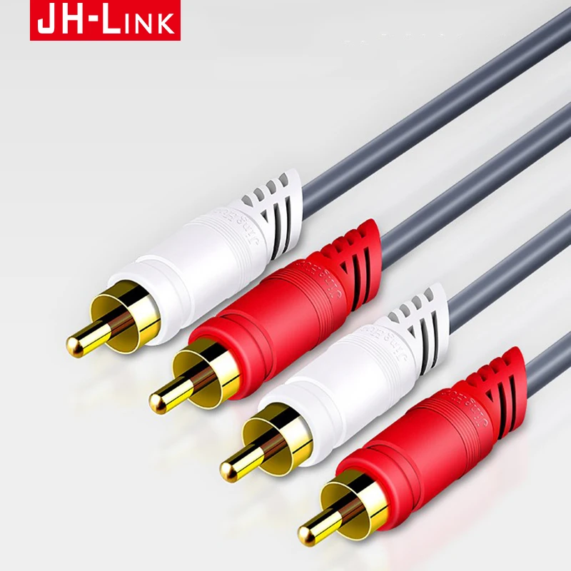 

JH-LINK Cable 2RCA To 2 RCA Male To Male Audio Cable Gold-Plated RCA Audio Cable For Home Theater DVD TV Amplifier CD Soundbox