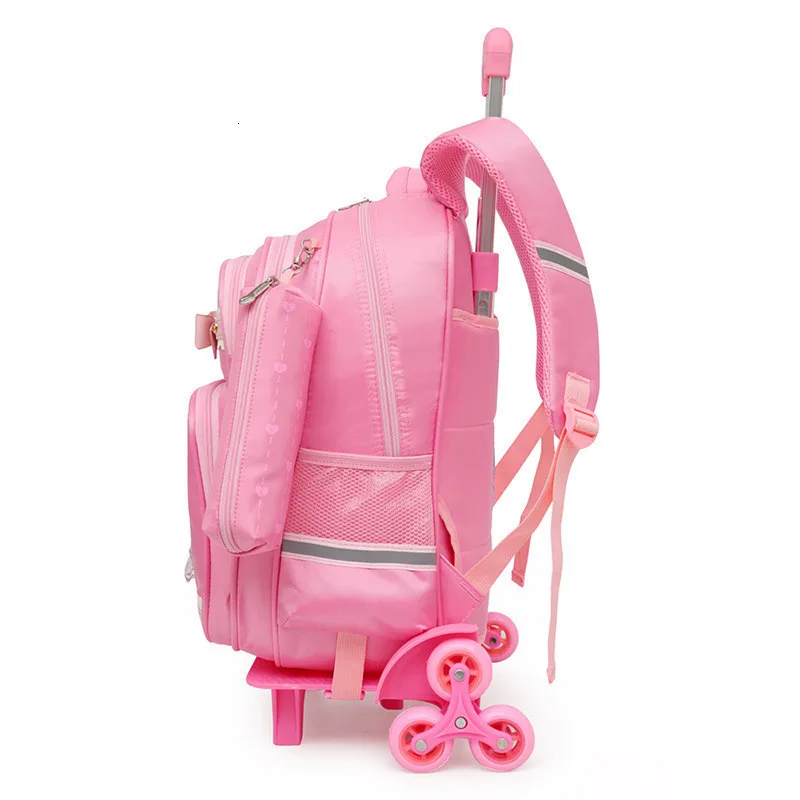 Школьные сумки на колесиках с героями мультфильмов для девочек 2 или 6 съемный