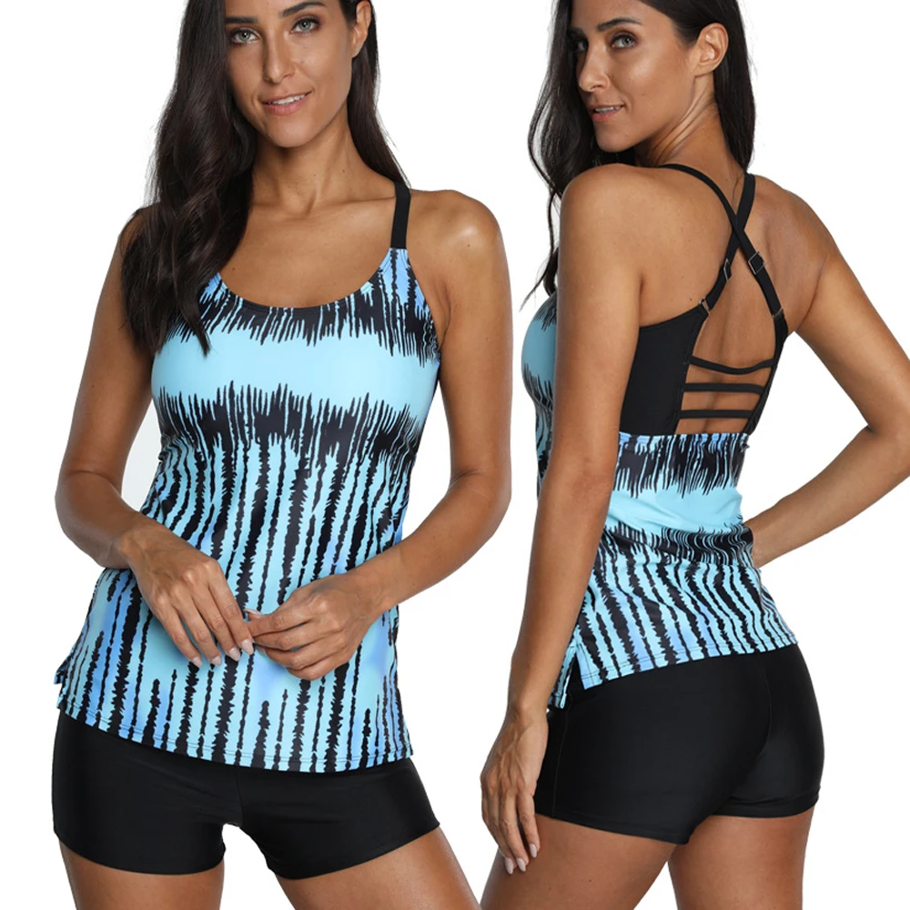 Купальники размера плюс женский сексуальный танкини набор из двух частей