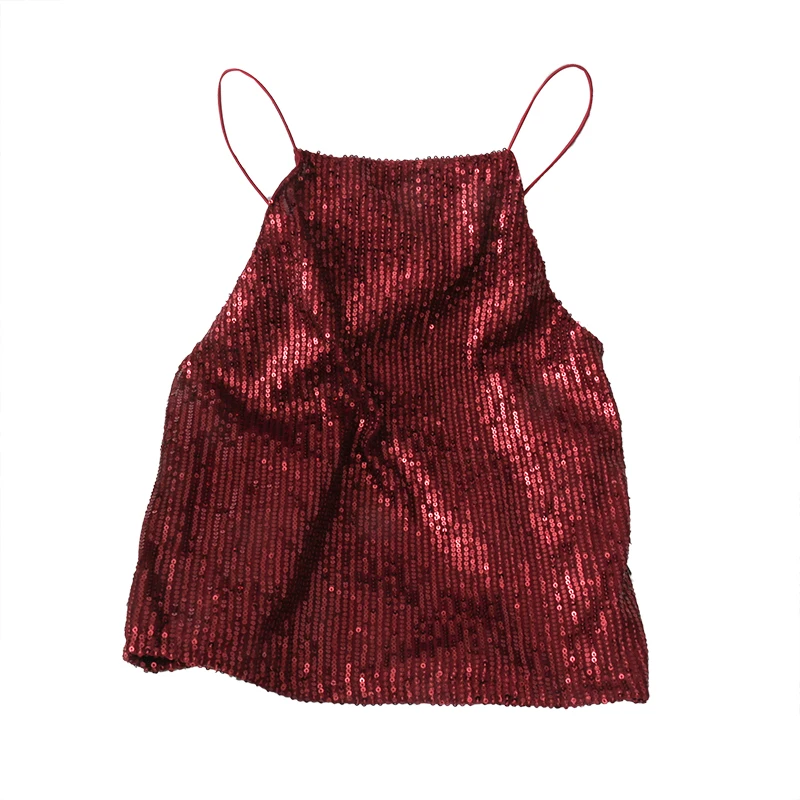 GLAUKE 2020 женский новый корейский жилет с блестками Топ Дамский топ на бретелях
