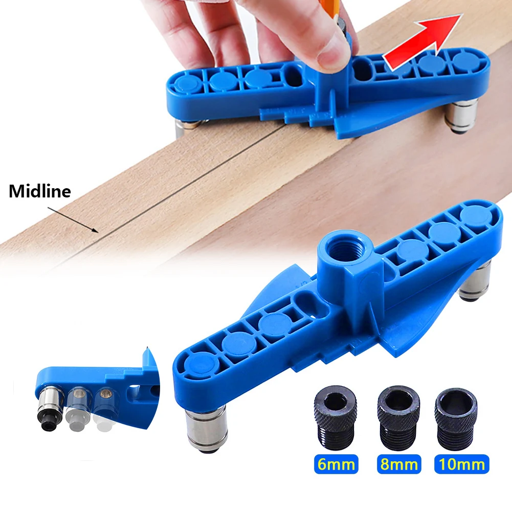 

6/8/10mm Self-centering Scriber Woodworking Pocket Hole Jig Doweling Jig Drill Guide Locator Hole Puncher Carpentry Tool Locator