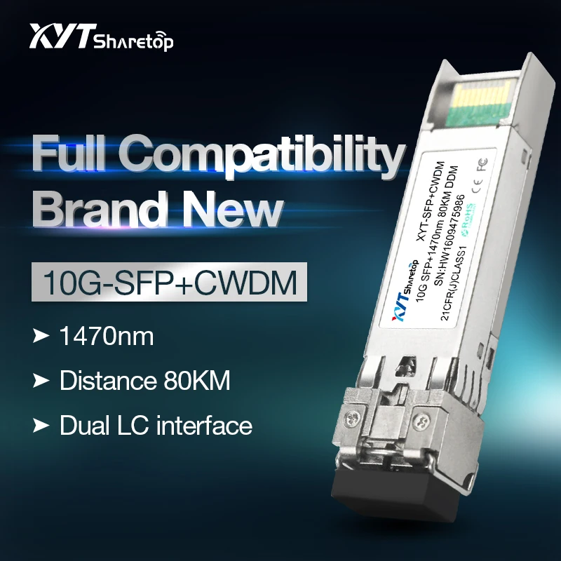 

Модуль sfp 10G cwdm 1270-1610 нм 10G 80KM CWDM SFP + совместим с cisco Huawei