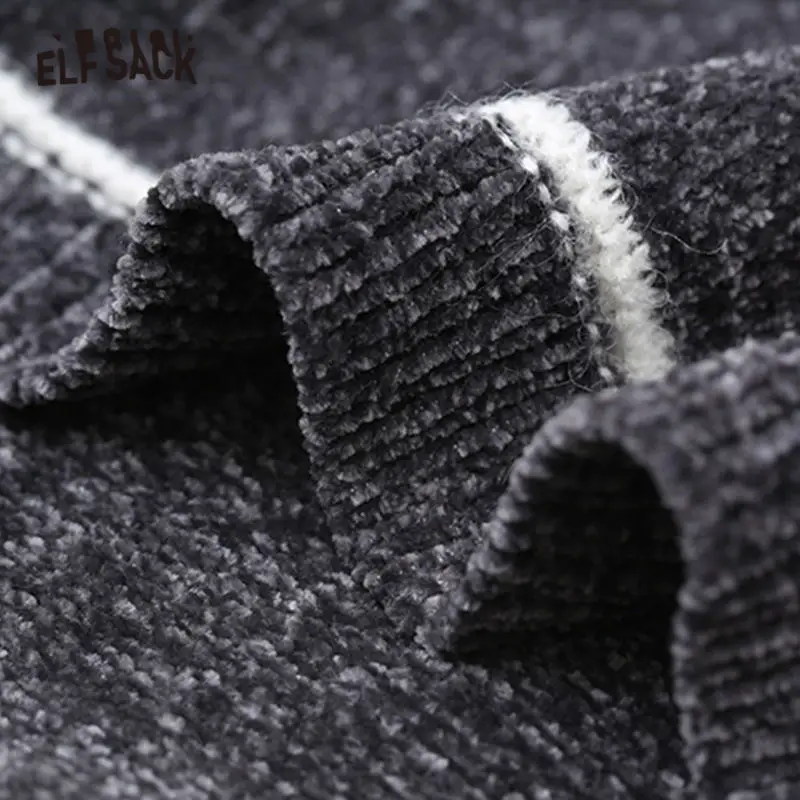 ELFSACK Striped Colorblock Women Pullovers Sweaters 2019 Winter Mohair Drop Shoulder Sleeve Office Ladies Basics Tops | Женская одежда