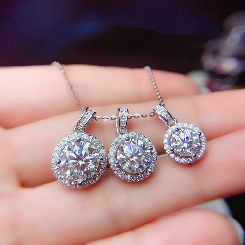 Женская подвеска из серебра 925 пробы с муассанитом 1 карат 2 карата 3 | Украшения и