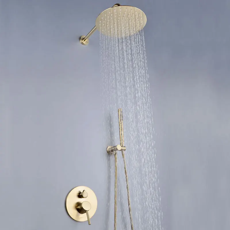 

All copper gold concealed shower set brushed gold antique shower in-wall sprinkler LA1053