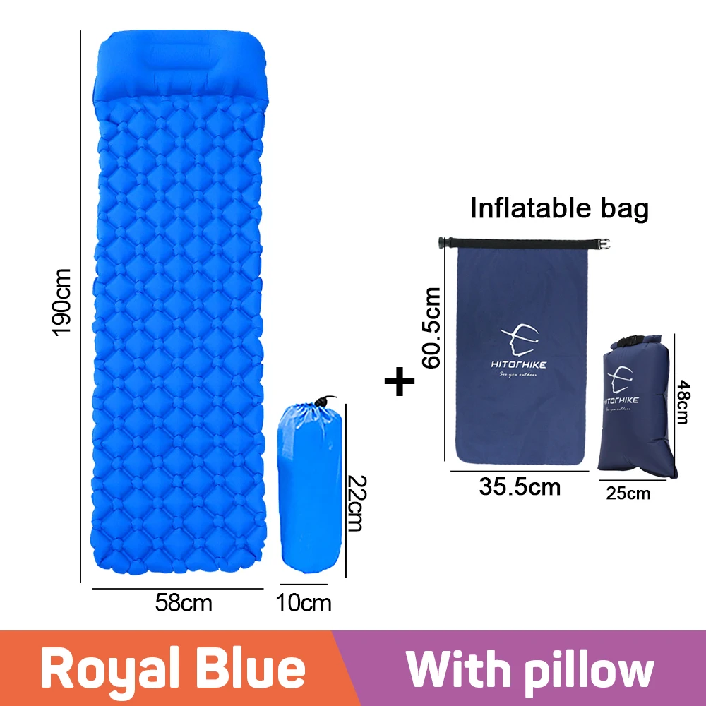 

190CM Ultralight Inflatable Sleeping Pad Camping Mattress Outdoor Travel Mat Waterproof Folding Bed Air Cushion Hiking Trekking